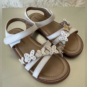 Felix & Flora Girls White Butterfly Sandals Size: 12